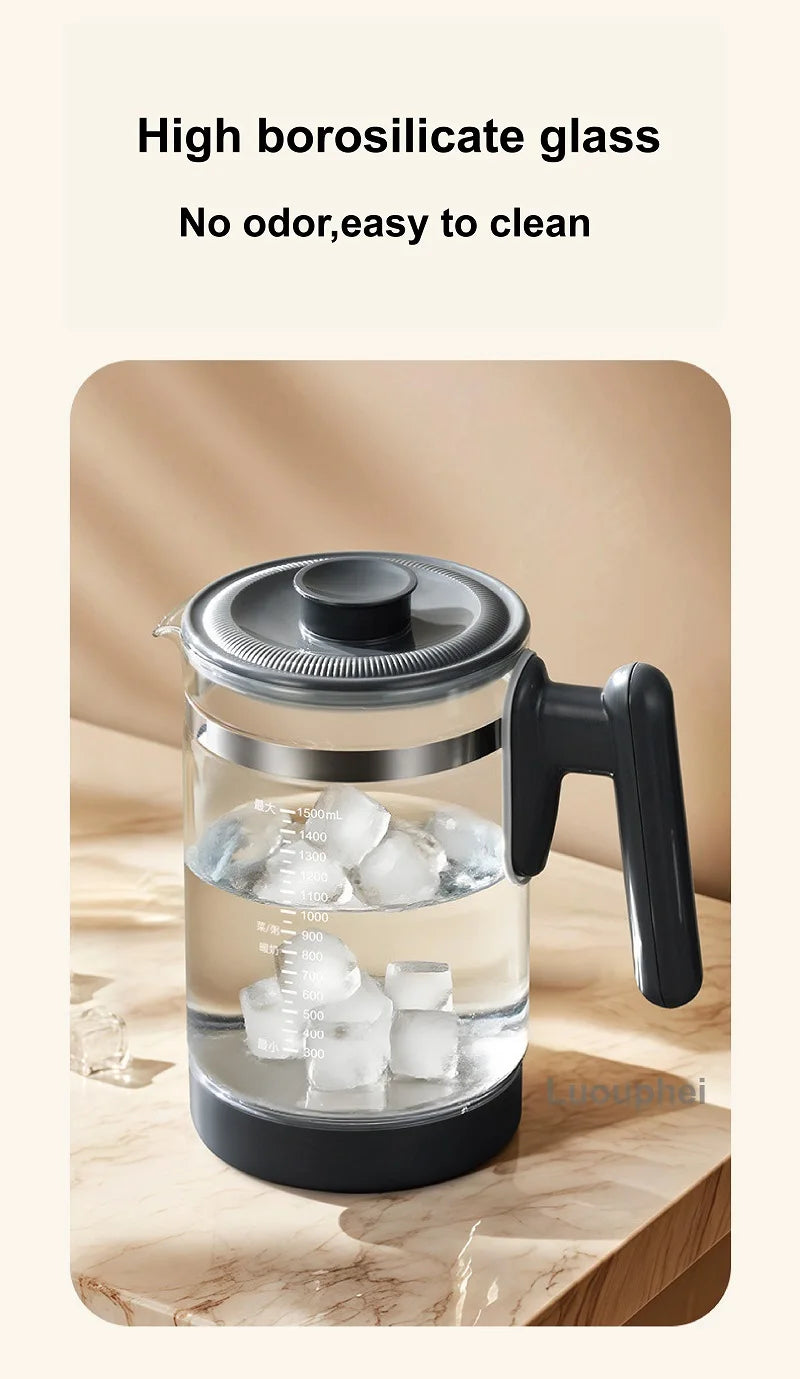 220V Health Kettle Temperature Control Pu'er Steam Teapot Baby 72h Constant Temperature Glass Milk Pot 1.5L Electric Kettle