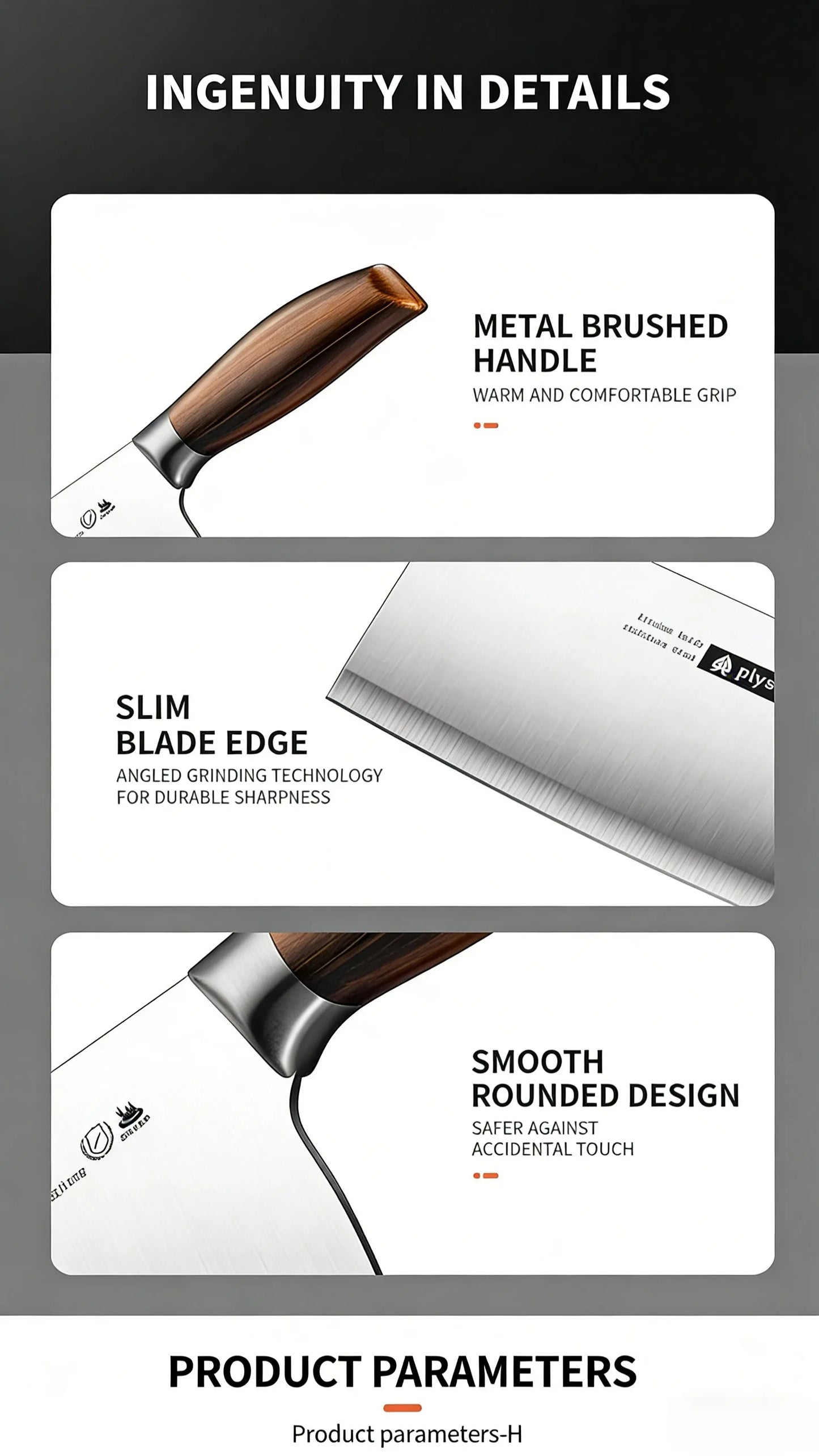 New Upgaded Complete 4-Piece Knife Set with Box - Stainless Steel Cleaver, Chef, Slicing & Paring Knives for All Kitchen Needs