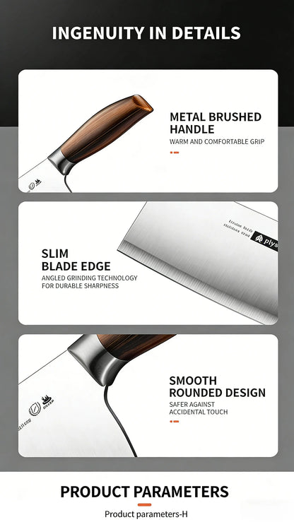 New Upgaded Complete 4-Piece Knife Set with Box - Stainless Steel Cleaver, Chef, Slicing & Paring Knives for All Kitchen Needs