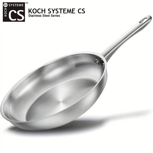 KOCH SYSTEME CS 8inch Frying Pan Stainless Steel Pan for Professional Cooking Uncoated Steak Frying pan omelette pan Induction