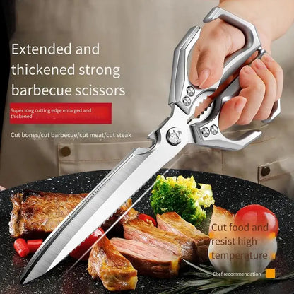 New Multifunctional Stainless Steel Poultry Bone Scissors for Home Use Extended-Length Kitchen Seamstress ScissorsGrill Scissors