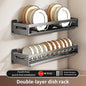 Floating Wall Drainer for Kitchen Dishes Multifunction Divider Spoon Kitchen Accessories Holder Organizers Storage Shelf Rack