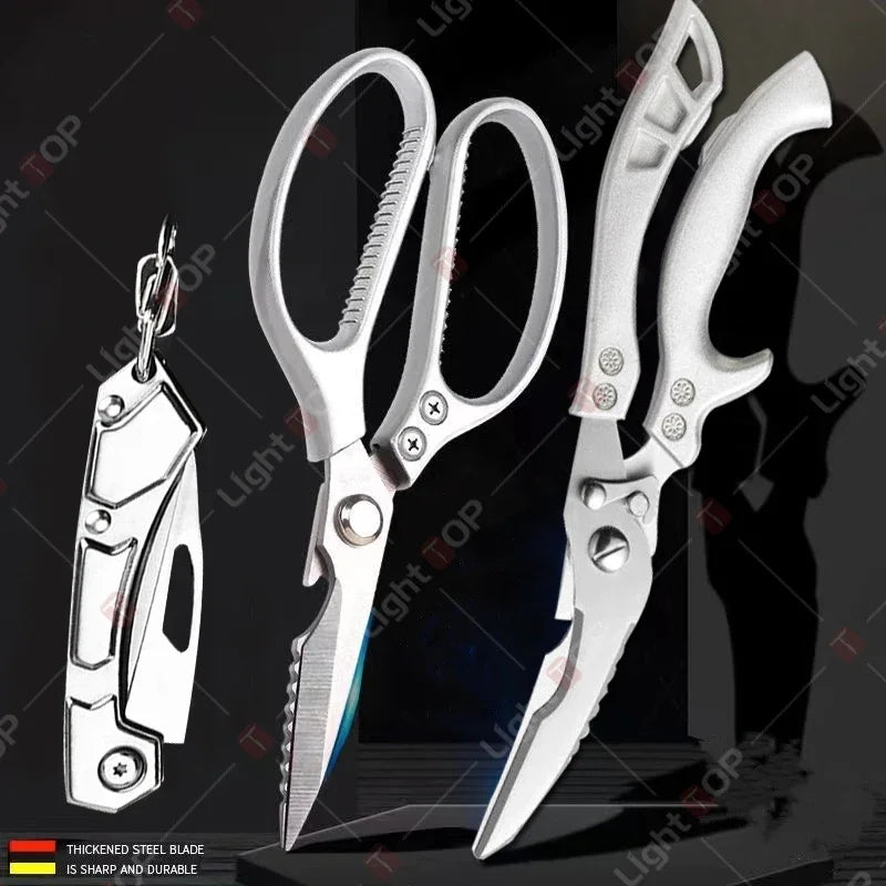 Kitchen Scissors Set Stainless Steel Chicken Bone Scissor Multifunctional Scissors Fish Scales Duck Meat Shear Cooking Tool