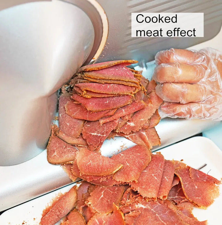220V Electric Meat Slicer, Commercial Mutton Beef Lamb Cutter, Automatic Vegetable & Bread Slicing Machine, Stainless Steel Food