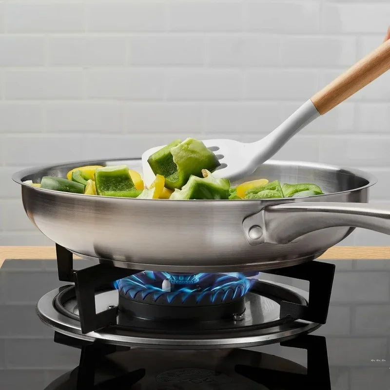 KOCH SYSTEME CS 8inch Frying Pan Stainless Steel Pan for Professional Cooking Uncoated Steak Frying pan omelette pan Induction