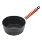 Non-Stick Sauce Pan Soup Pot with Pour Spout Milk Saucepan Wooden Handle Stick Proof Sauce Pan for Noodles Soups Hot Milk