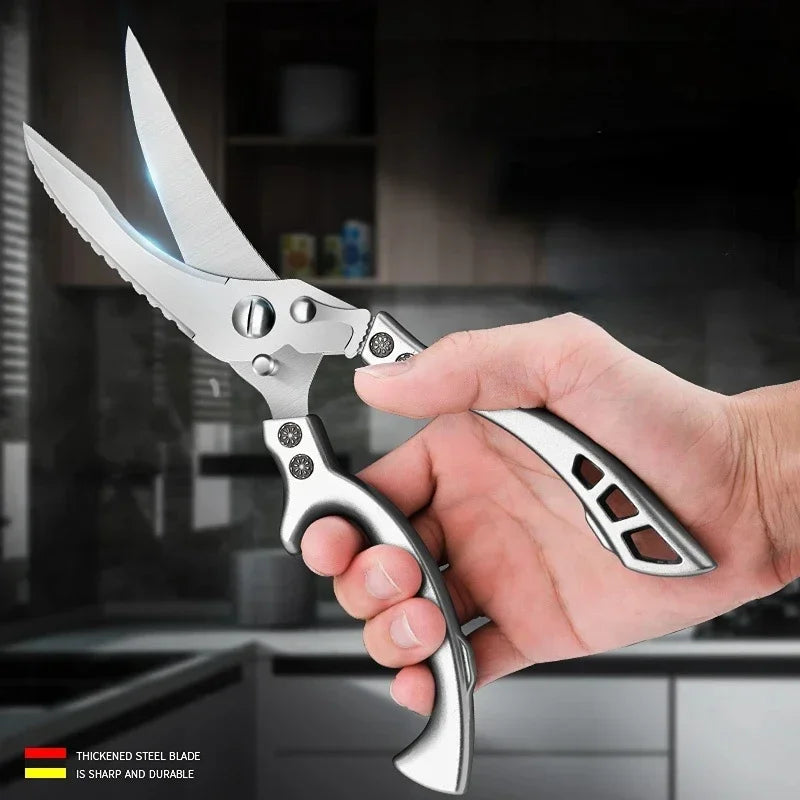 Kitchen Scissors Chicken Bone Kitchen Shears,Duck Fish Cutter Stainless Steel Fish Scissors Scale Clean Cook Scissors Knife