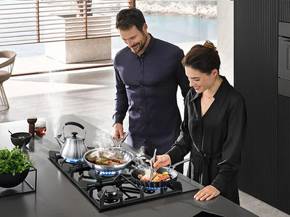 30 Inch 5 Burners Stove Top Built-in NG/LPG Convertible with Thermocouple Protection Gas Cooktop