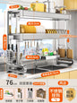 304 Stainless Steel Sink Storage Rack 2 Layers Kitchen Shelf Multifunctional Bowl Dish Drain Basket Space Saving Organize Shelf