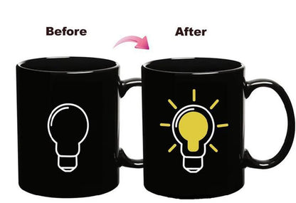 Creative Battery Magic Mug Positive Energy Color Changing Cup Ceramic Discoloration Coffee Tea Milk Mugs Novelty Gifts
