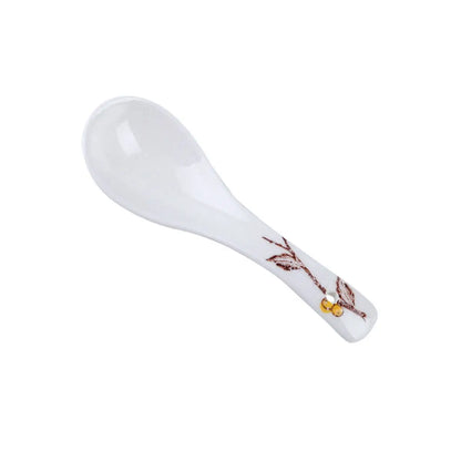 Japanese-style Ceramic Mixing Spoons Stir Soup Spoons Kitchen Utensil Tableware Cutlery Adults Kids Dinnerware