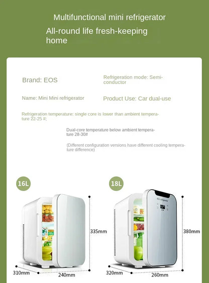 220V Mini Refrigerator Small Household Dormitory Car Mounted Refrigerator Mini Student Refrigeration Single Person Small  HCA1