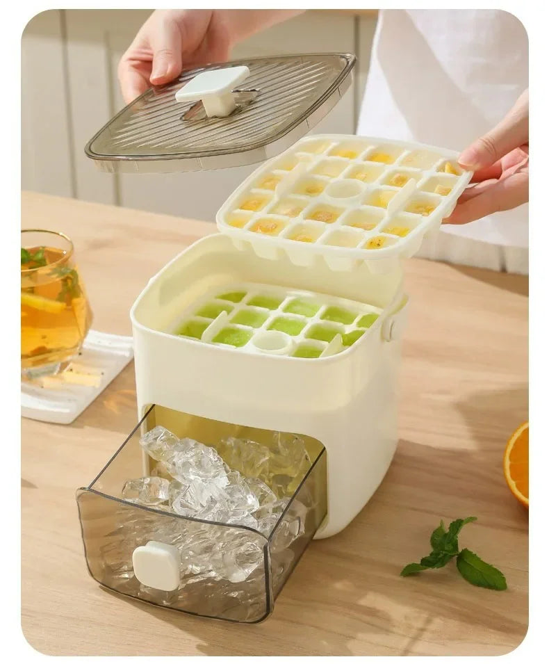 48 Grid Ice Cube Mold Reusable Refrigerator Ice Maker One-touch Easy Release Homemade Ice Cube Tray Mold Home Ice Making Tool