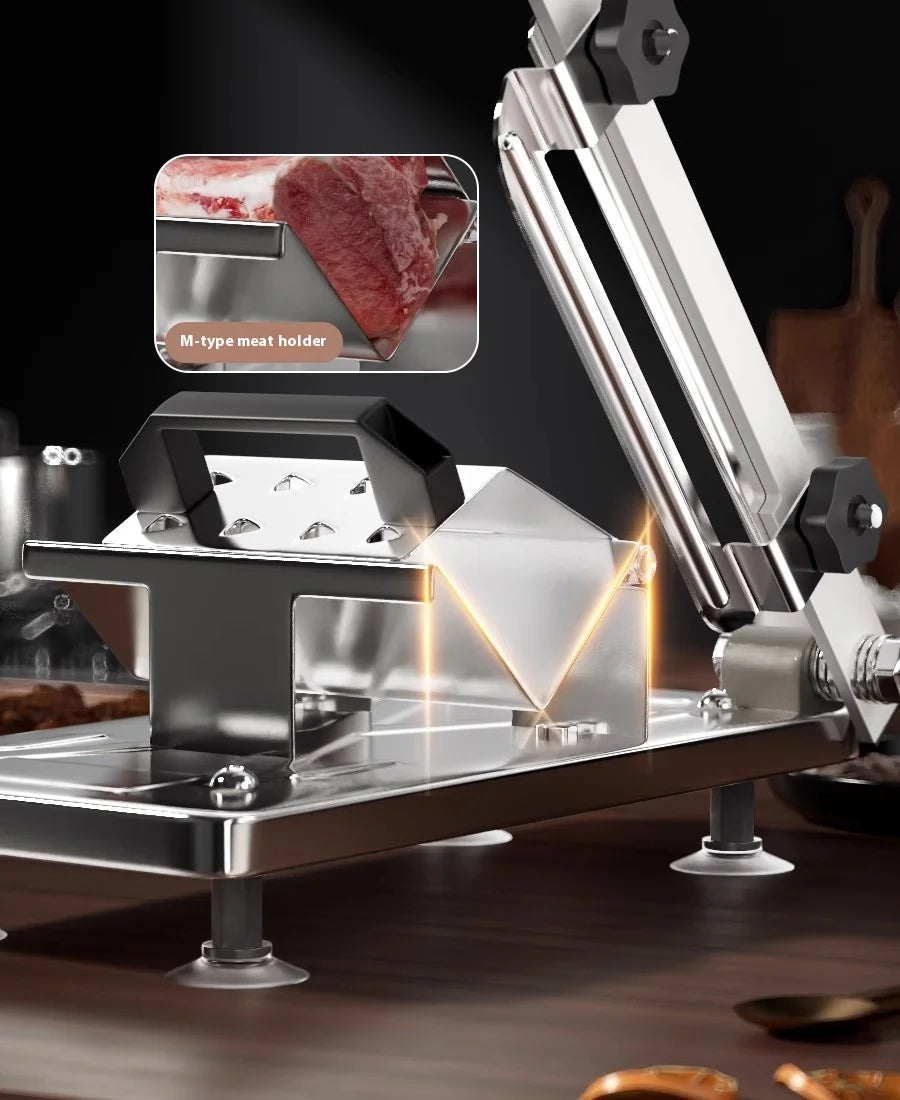 GIANXI Mutton Roll Slicer Machine Stainless Steel Meat Slicer Beef Thin Slice Frozen Meat Household Barbecue Hot Pot Cooking