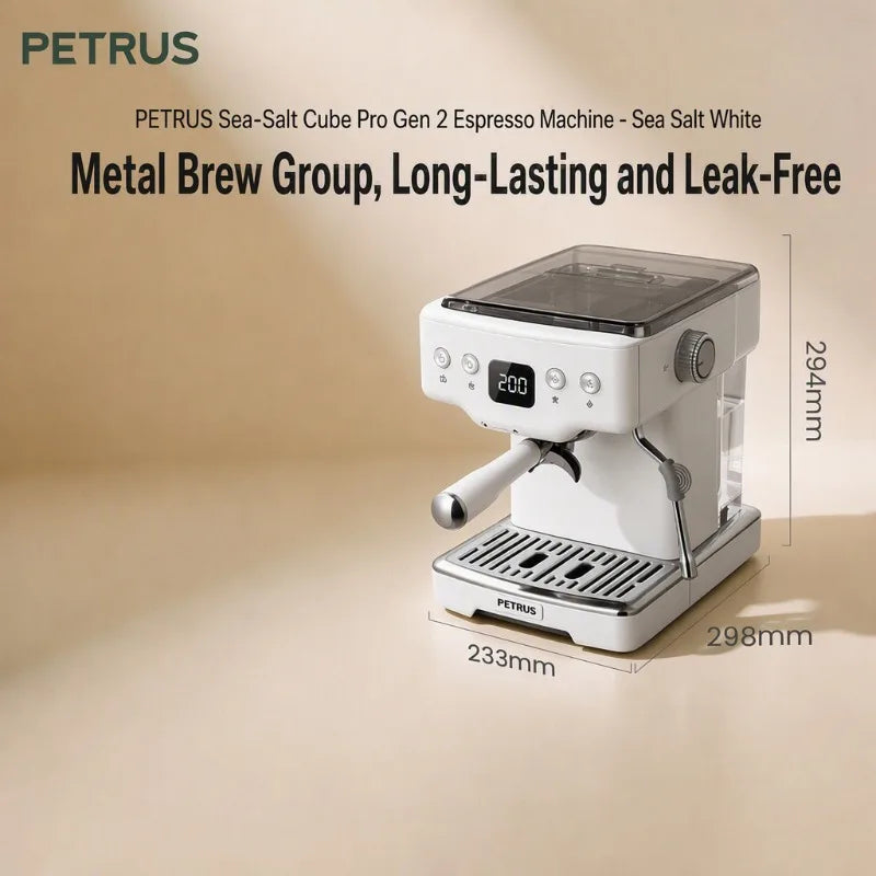 Petrus PE3833Pro Semi-Automatic Espresso Machine 15Bar 58mm Saturated Group Head PID Touch Screen Coffee Maker Compact