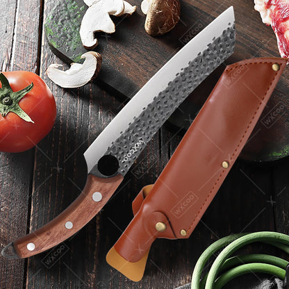 WXCOO Forged Butcher Bone Cutter Kitchen Knife Stainless Steel with Sheath 1~8pcs Chef Fruit Knives Scissor BBQ Cooking Boning