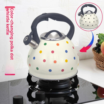 3L Color-Changing Flower Whistling Kettle, Stainless Steel Visual Alert When Water Boils, for Induction & Gas