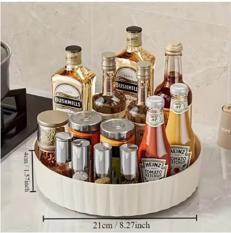 Multi-Purpose Rotating Spice Rack Efficient Countertop Organizer for Kitchen Bathroom Seasoning Storage Space-Saving Design