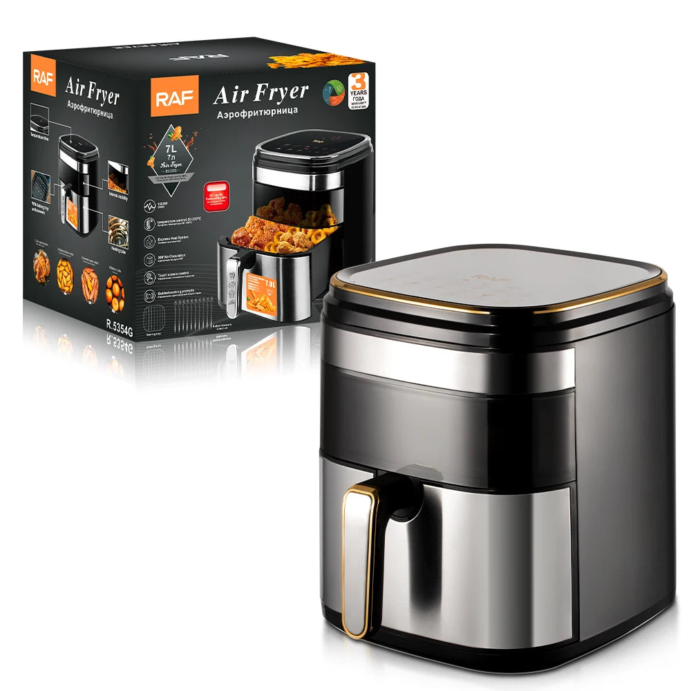 Hot Sale 7L Visible Window Fryer Without Oil Digital Electric Air Fryer with Skewers