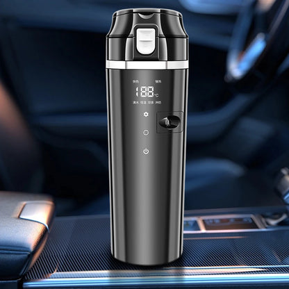 12V/24V Car Heating Cup Smart Temperature Control Electric Kettle Stainless Steel Car Heated Smart Mug 500ML Water Warmer Bottle