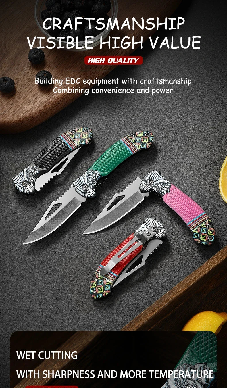 1Pcs Folding Knife Ideal for Eating Meat Cutting Fruit Roasting Sheep Made of Quality Stainless Steel Essential Kitchen Tool