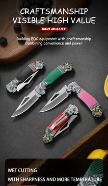 1Pcs Folding Knife Ideal for Eating Meat Cutting Fruit Roasting Sheep Made of Quality Stainless Steel Essential Kitchen Tool