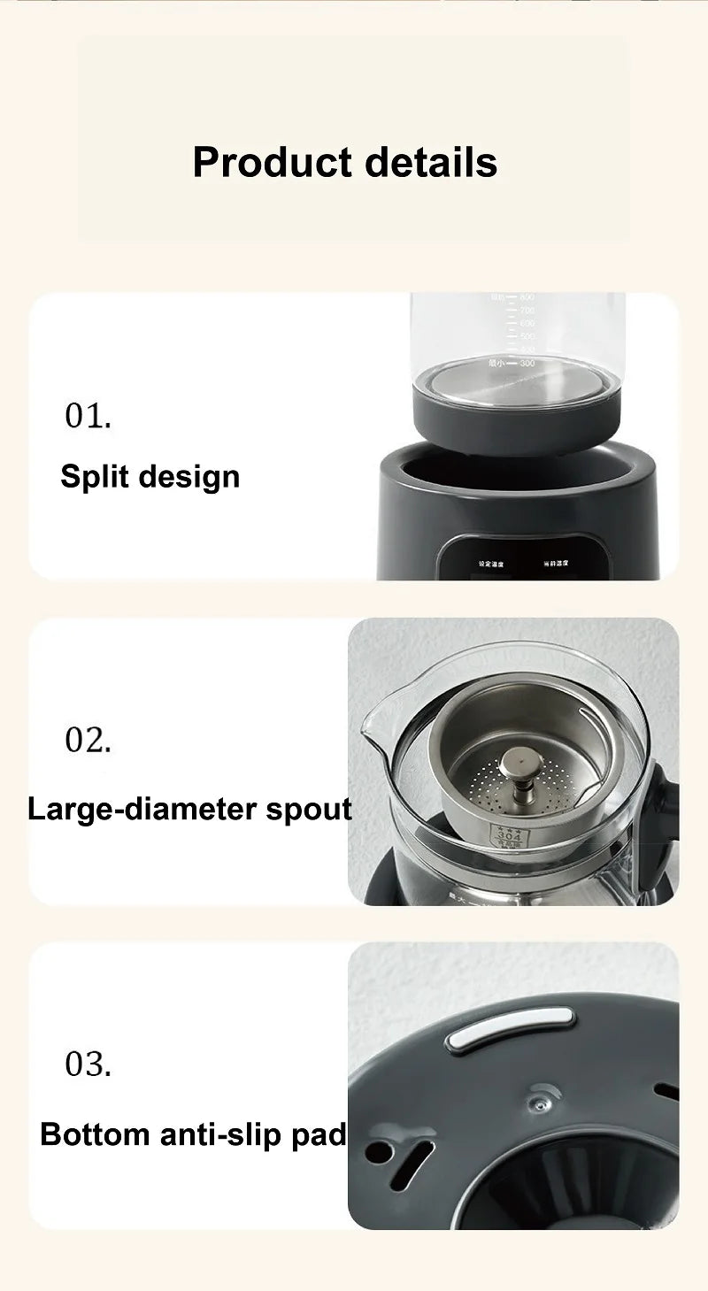 220V Health Kettle Temperature Control Pu'er Steam Teapot Baby 72h Constant Temperature Glass Milk Pot 1.5L Electric Kettle