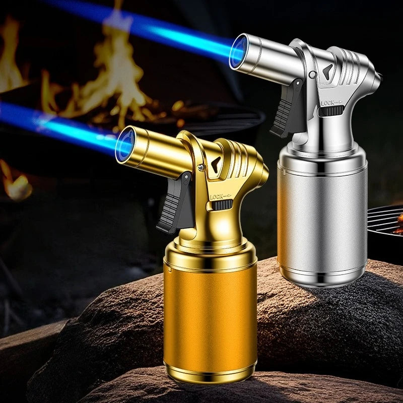 Butane Torch Gas Lighter Windproof Metal Inflatale Smoking Accessories and Outdoor Cigar Ignition Tool High Flame Flamethrower