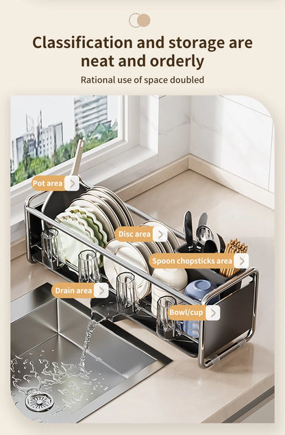 Dish Drying Rack Bowl Drainer Over Sink Drainer Draining Rack Organizer Kitchen Sink Basket Tableware Narrow Cup Holder Shelf