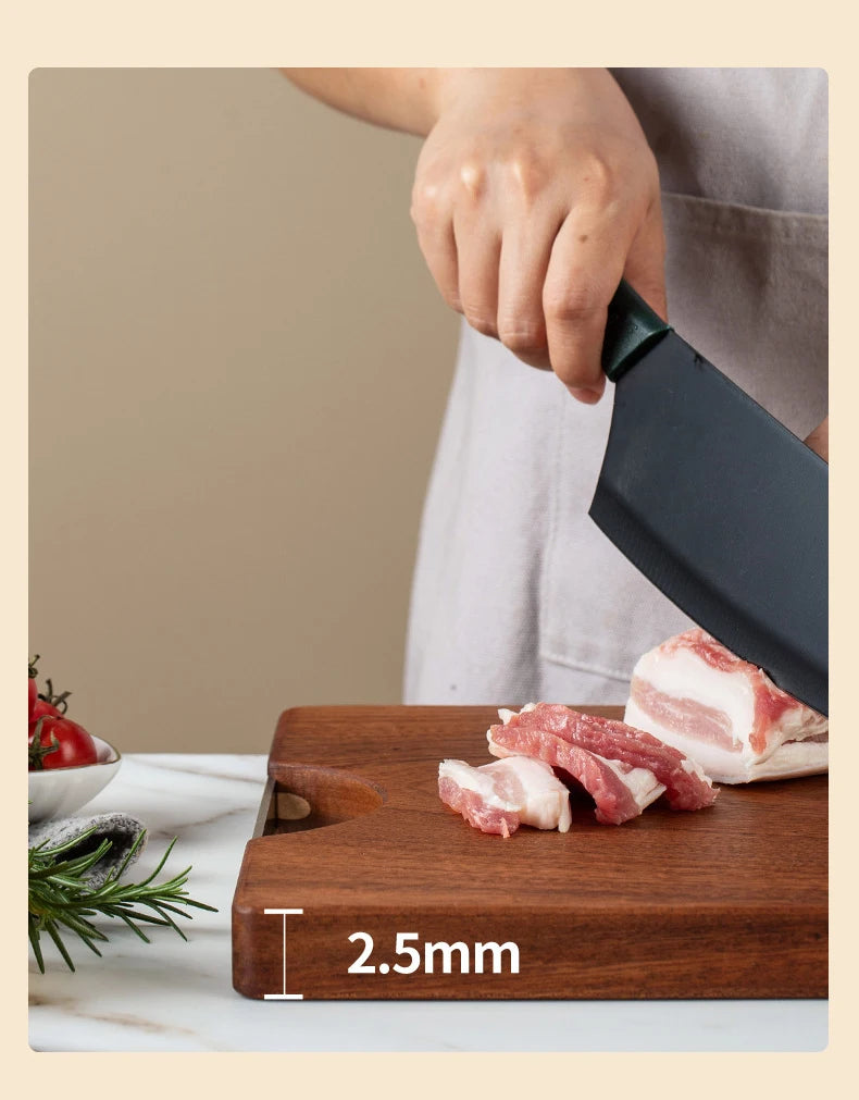 Ebony chopping board solid wood square plate multi-functional double-sided cutting board kitchen whole wood cutting board