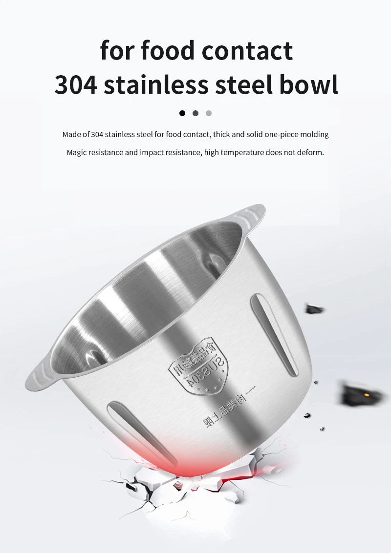 Electric Meat Grinder 2L Beef Meat Crusher 304 Stainless Steel Multi-Function Vegetable Slicer Food Chopper Kitchen Supplies