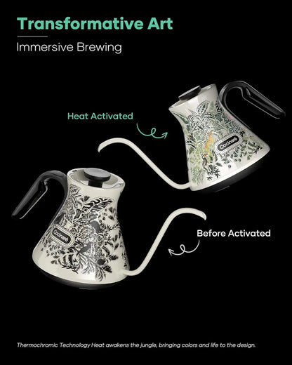 FLOW M6 Pro Electric Gooseneck Kettle with Color-Changing Design, ±0.5℉ Temperature Control for Pour-over Coffee & Tea, Stainles