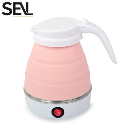 0.6L Mini foldable electric kettle portable electric kettle household travel water heater silicone compression 110V-220V