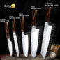 Kitchen Knives Japanese Chef Knife Set 7CR17 High Carbon Steel Full Tang Hammered Non-Stick Santoku Knifes Utility Meat Cleaver