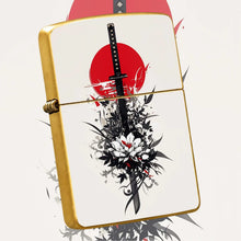 Japanese Style Samurai Sword Themed Lighter, Exquisite Ukiyo-E Art Pattern Design, Portable Stylish Ignition Tool, Perfect For Daily Use Outdoor Activities Gifting Collection, Fits All Scenarios With Unique Aesthetic De A Hum