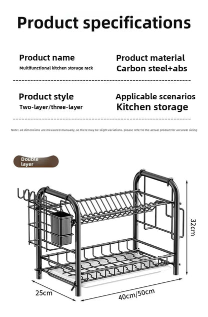 Dish Storage Rack Kitchen Shelf Dish Drain Rack Bowl Rack Cupboard Chopsticks Storage Box