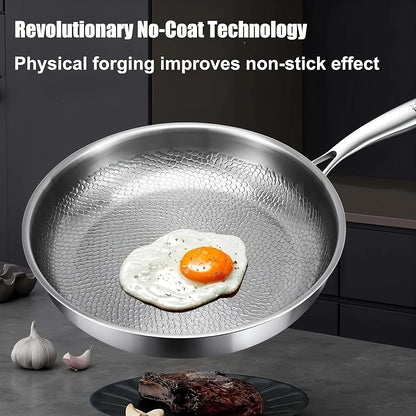 High-end Hammer-patterned Titanium Golden Frying Pan with Lid, Multiple Specifications Of Titanium Golden Hammer, Super Durable