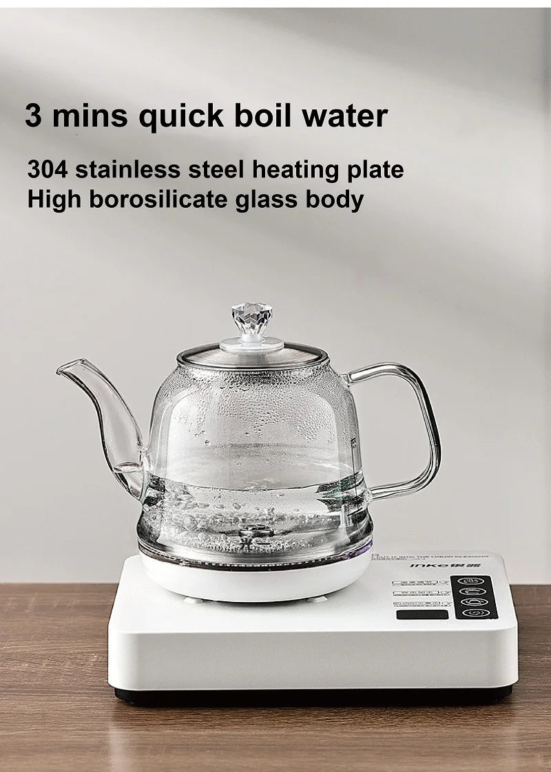 1350W Smart Bottom Out Water Electric Kettle 1000ml Home Temperature Control Glass Tea Brewing Machine Automatic Keep Warm 220V