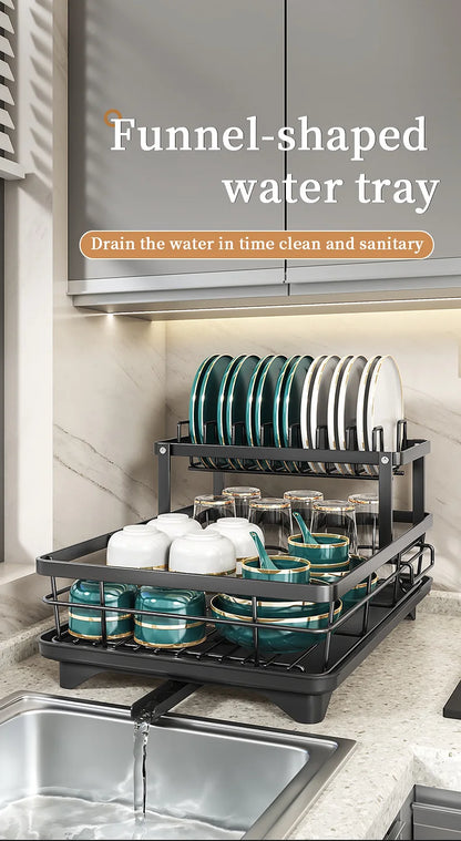 Dish Drying Rack Kitchen Adjustable Stainless Steel Cutting Board Organizer Dish Bowl Drainer Storage Rack Kitchen Utensils