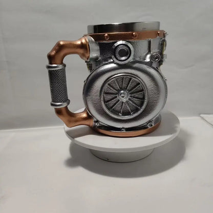 Unique 3D Car Turbo Engine Shaped Beer Mug Retro Mechanical Gear Resin Coffee Cup Creative Desktop Decor Drink Tumbler Gift