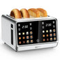 4-Slice Digital Smart Toaster with TouchScreen Dual Control Panel Single Slot Toasting Timer Reheat Defrost for Bagels Bread Wa