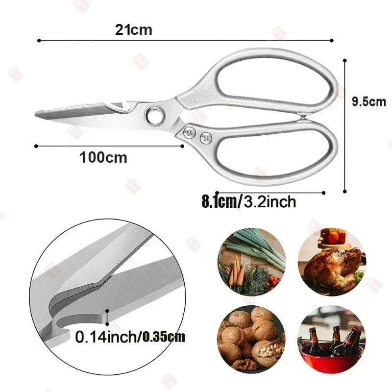 Kitchen Scissors Set Stainless Steel Chicken Bone Scissor Multifunctional Scissors Fish Scales Duck Meat Shear Cooking Tool