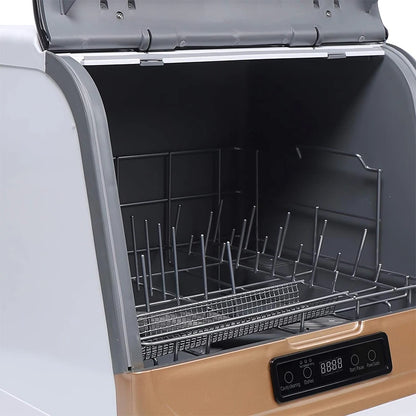 DWS-T05 Portable Mini Dishwasher Countertop with 5L Built-in Water Tank for Apartments RVs, No Hookup Needed, 4 Programs