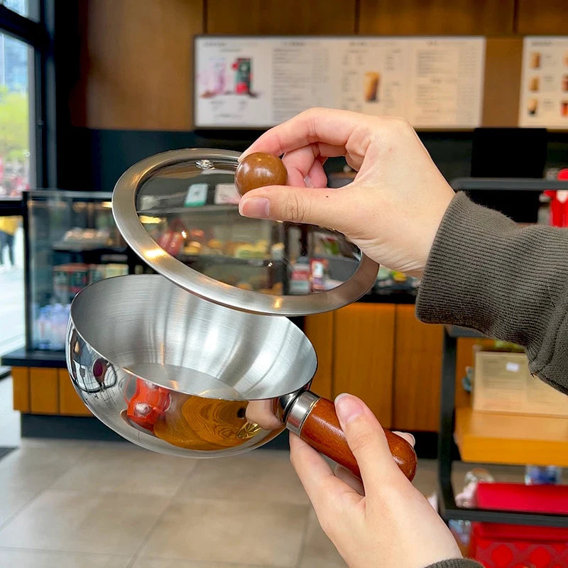 Stainless Steel Mini Milk Pan Multipurpose Portable Saucepan For Egg Frying Milk Heating Household Cooking
