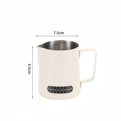 Coffee Milk Frother Jug Temperature Sensing Patch Stainless Steel Accurate Scale Volume Control Advanced Professional CoffeeTool