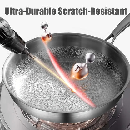 High-end Hammer-patterned Titanium Golden Frying Pan with Lid, Multiple Specifications Of Titanium Golden Hammer, Super Durable