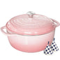 6QT Enameled Cast Iron Dutch Oven with Lid, Versatile Heavy-Duty Cookware Pot for Baking Bread, Braising, Soups and Stews, Oven