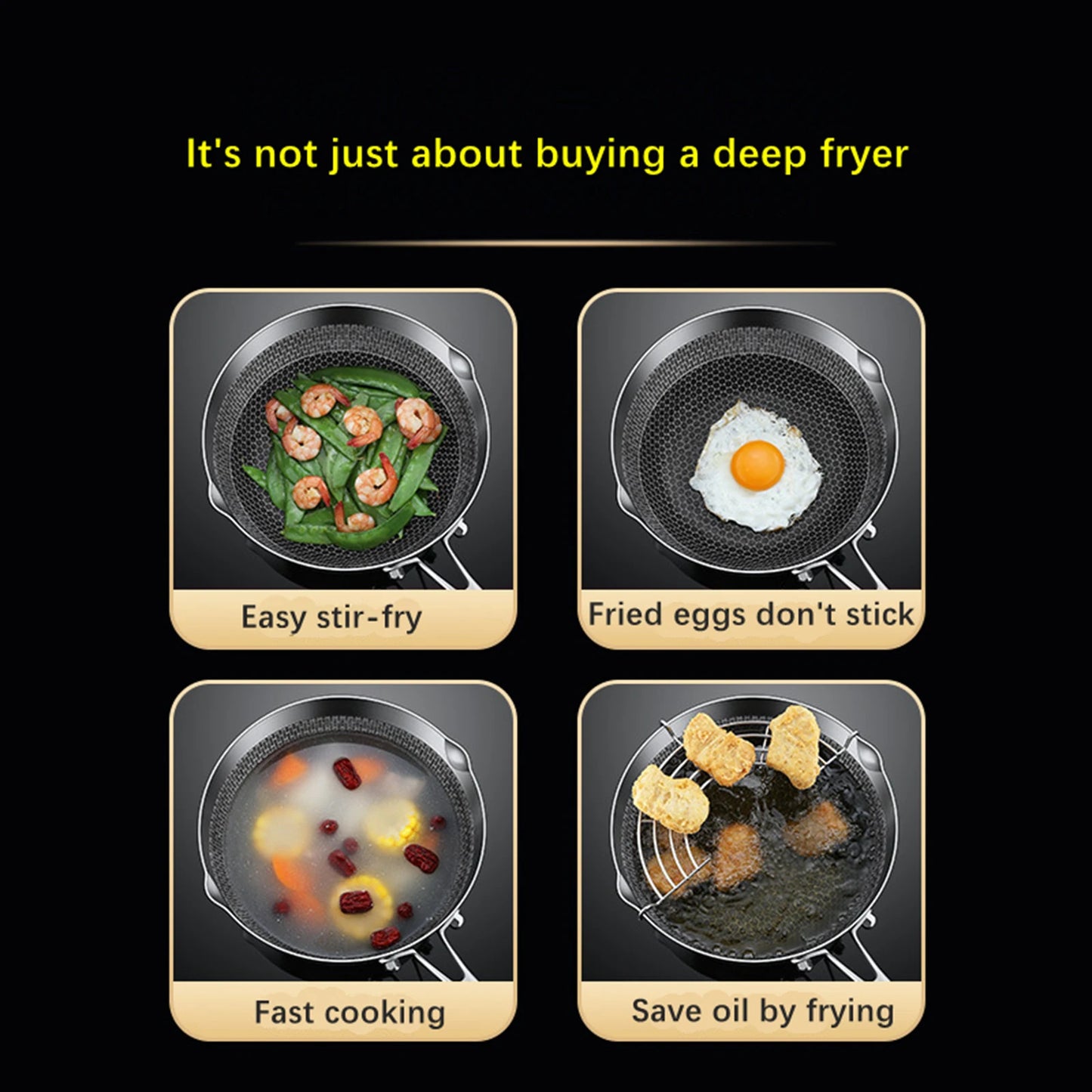 Deep Fryer Pot Cookware Japanese Tempura Fryer Pan Stainless Steel Saucepan for French Fries Sauce Chicken Dried Fish Warm Milk