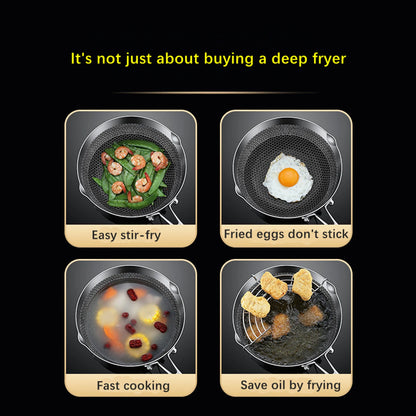 Deep Fryer Pot Cookware Japanese Tempura Fryer Pan Stainless Steel Saucepan for French Fries Sauce Chicken Dried Fish Warm Milk
