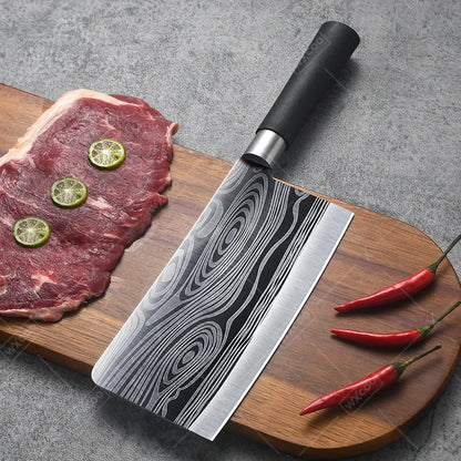 WXCOO Stainless Steel Durable Chef Knife Set Meat Cleaver Fruit Slicing Handmade Forged Kitchen Knife Butcher Knife Scissor